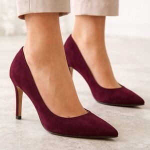 Marc Fisher Darren classic burgundy suede pointed-toe pumps stiletto SIZE 5.5